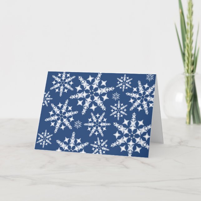 Crystal Snowflake Blizzard Holiday Card (Front)