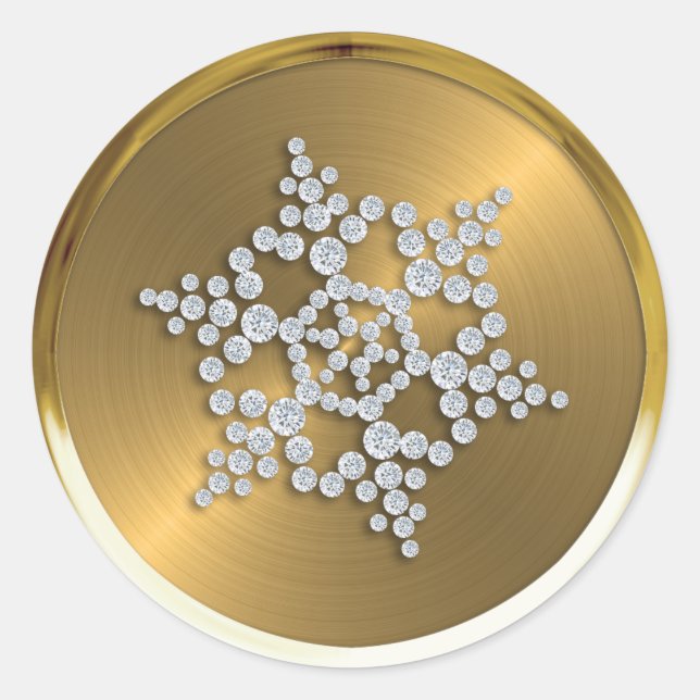 Crystal Snowflake on Gold Seal (Front)