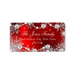 Crystal Snowflake Red Christmas Address Labels<br><div class="desc">Red & Silver Christmas Address Labels. Silver Sparkle jewel snowflake design. Please Note: All flat images,  they do not have real jewels!</div>