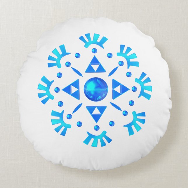 Crystal Snowflake Round Cushion (Front)