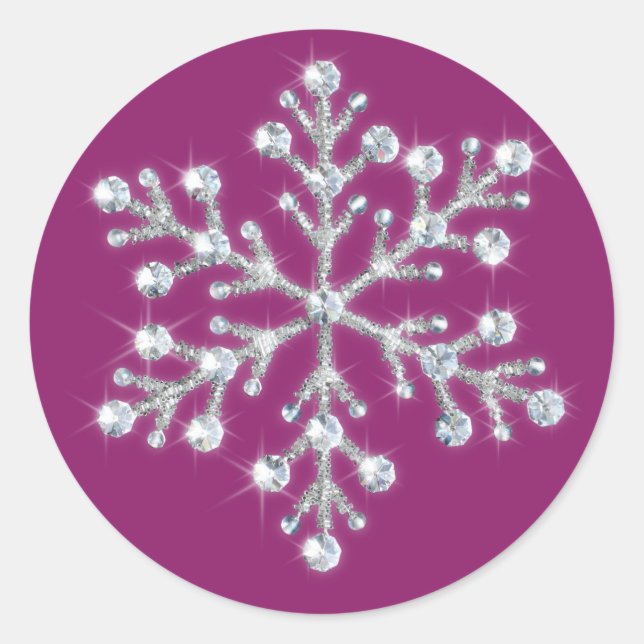 Crystal Snowflake Sticker (magenta) (Front)