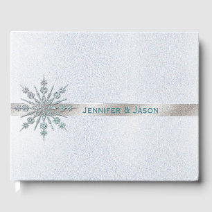 Crystal Snowflake Winter Wedding Guest Book
