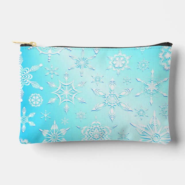Crystal Snowflakes Pattern Accessory Pouch (Front)