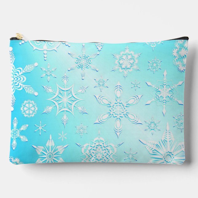 Crystal Snowflakes Pattern Accessory Pouch (Front)