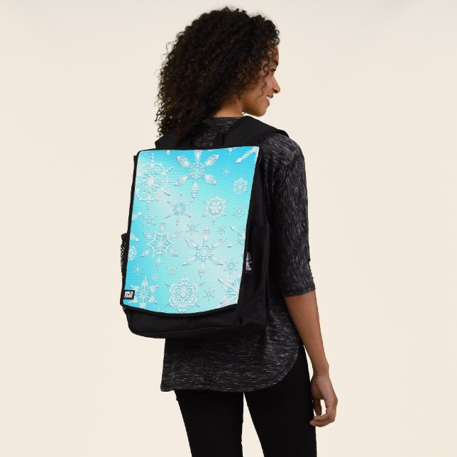 Crystal Snowflakes Pattern Backpack (Worn)
