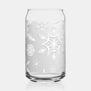 Crystal Snowflakes Pattern Can Glass
