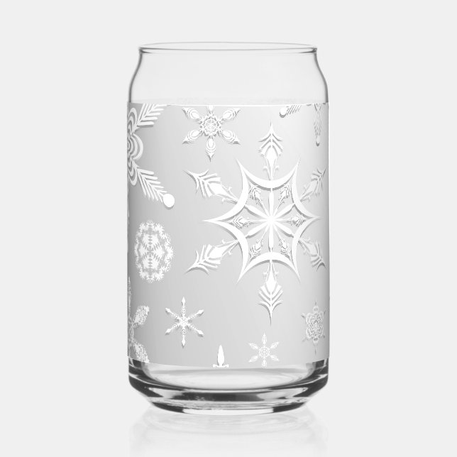 Crystal Snowflakes Pattern Can Glass (Front)