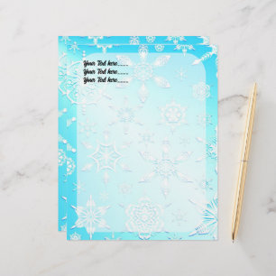 Crystal Snowflakes Pattern Custom Letterhead