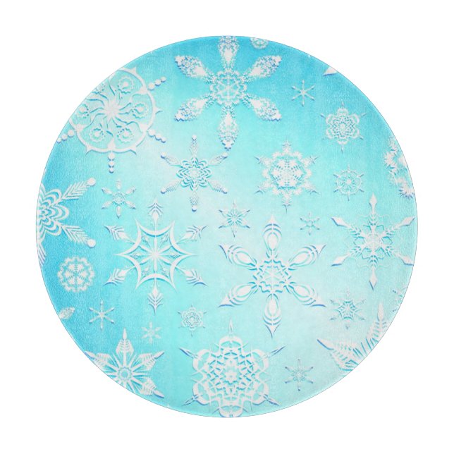 Crystal Snowflakes Pattern Cutting Board (Front)