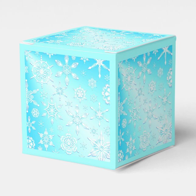 Crystal Snowflakes Pattern Favour Box (Front Side)