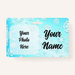 Crystal Snowflakes Pattern ID Badge