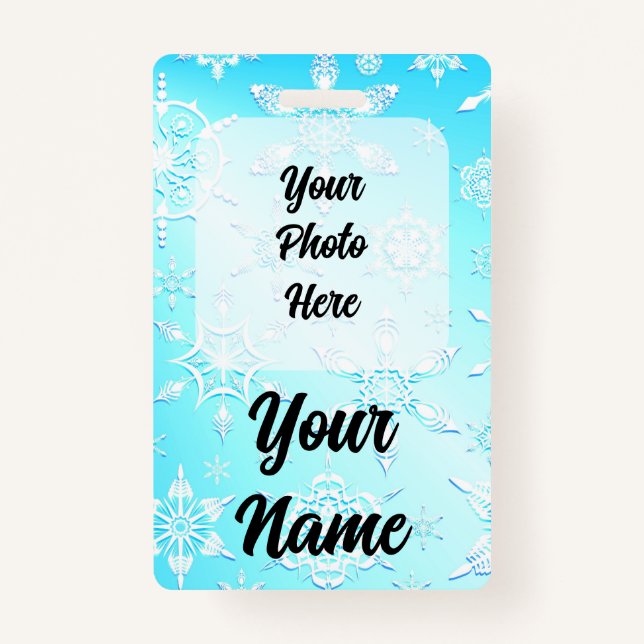 Crystal Snowflakes Pattern ID Badge (Front)
