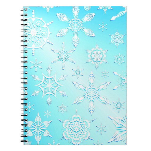 Crystal Snowflakes Pattern Notebook (Front)