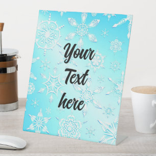 Crystal Snowflakes Pattern Pedestal Sign