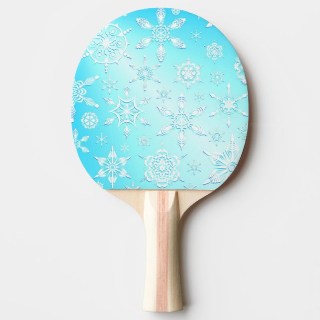 Crystal Snowflakes Pattern Ping Pong Paddle (Front)