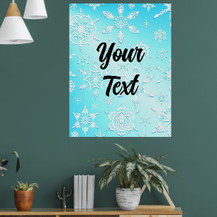 Crystal Snowflakes Pattern Poster