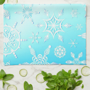 Crystal Snowflakes Pattern Tea Towel
