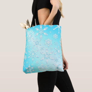 Crystal Snowflakes Pattern Tote Bag