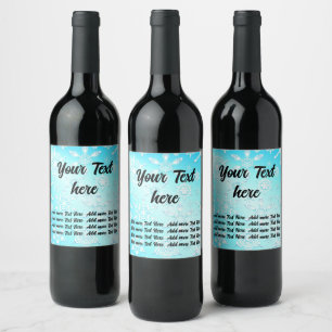 Crystal Snowflakes Pattern Wine Label