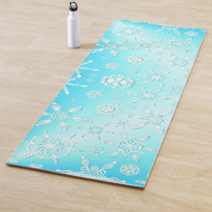 Crystal Snowflakes Pattern Yoga Mat