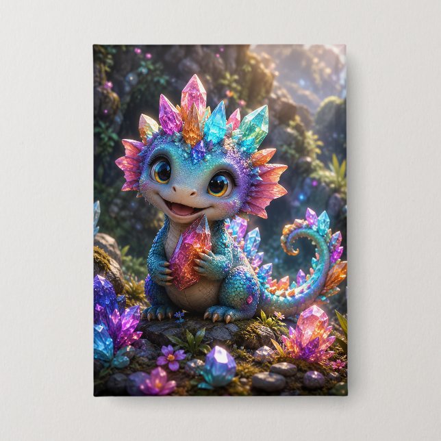 Crystal Sprout – Cute Crystal Dragon Fantasy Art (Front)