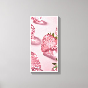 Crystal Strawberry – Sparkling Fruit Art Canvas Print