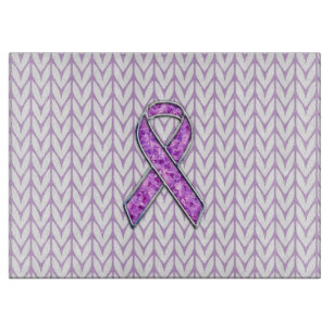Crystal Style Pink Ribbon Awareness Knit Cutting Board