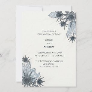 Crystal Thistle Scottish Wedding Invitation