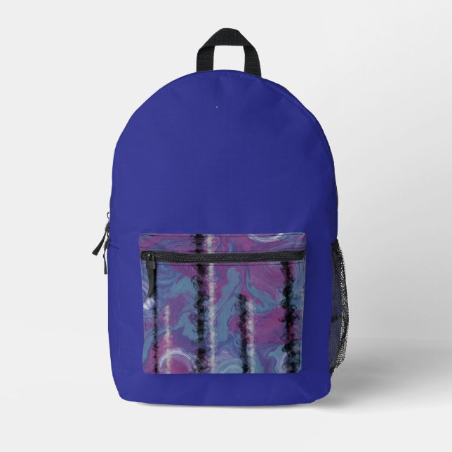 Crystal Towers over the AJO Abstract Printed Backpack (Front)