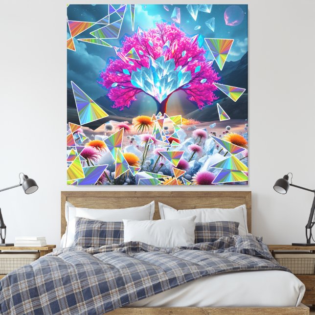 Crystal Tree of Light Canvas Print (Insitu(Bedroom))