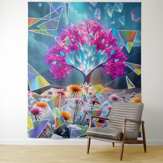 Crystal Tree of Light Tapestry (In Situ)