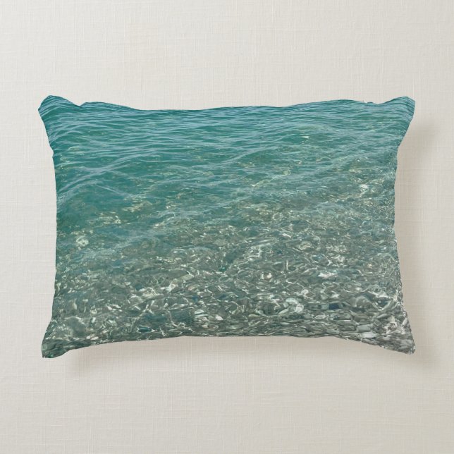 Crystal Water Beach Vibe Decorative Cushion (Front)
