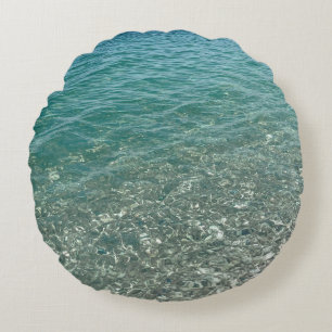 Crystal Water Beach Vibe Round Cushion