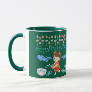 Crystal water celebration hunter green mug