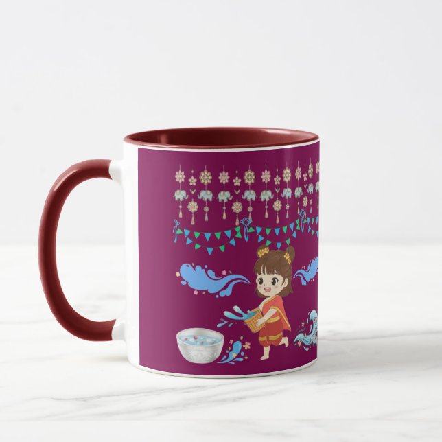 Crystal water celebration magenta mug (Left)