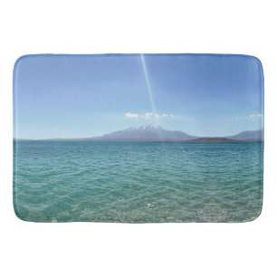 Crystal Water View Blue Sky Beach Vibe Peaceful Bath Mat