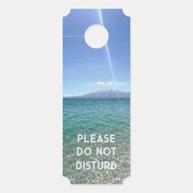 Crystal Water View Blue Sky Beach Vibe Peaceful Door Hanger (Front)