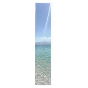 Crystal Water View Blue Sky Beach Vibe Peaceful Medium Table Runner