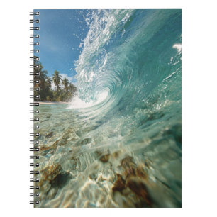 Crystal Wave Barrel Tropical Surf Photo Notebook