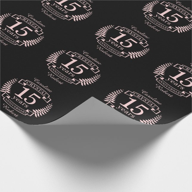 Crystal wedding anniversary 15 years wrapping paper (Corner)