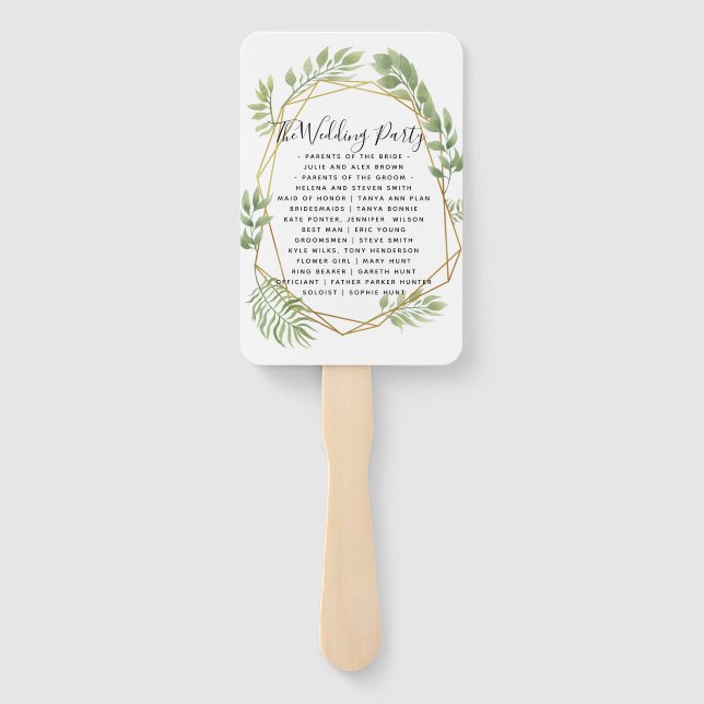 Crystal wedding HAND FANS program order of service (Back)