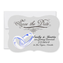 CRYSTAL WEDDING RING SAVE THE DATE CARDS
