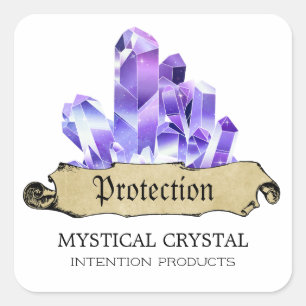 Crystal Witch White And Purple Spell Jar Labels