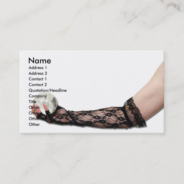 CrystalBallHold, Name, Address 1, Address 2, Co... Business Card (Front)