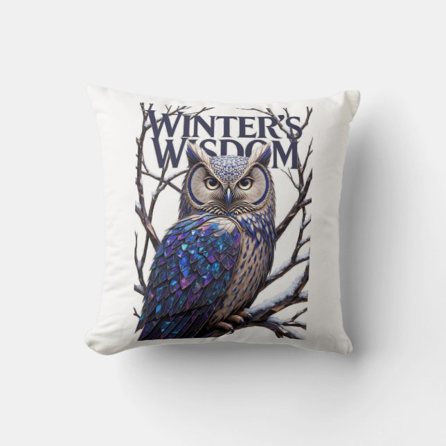 Crystalized Forest Owl T-Shirt, Premium  Cushion (Front)