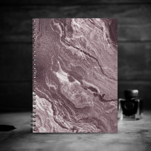 Crystalized Mauve Agate   Dusty Rose Pink Marble Notebook