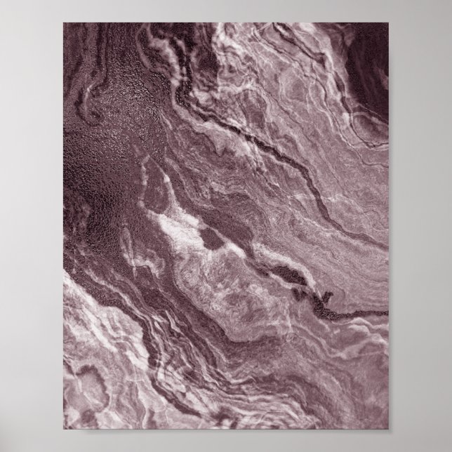 Crystalized Mauve Agate | Dusty Rose Pink Marble Poster (Front)