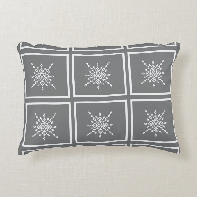 Crystalized Snowflake Decorative Cushion (Front)