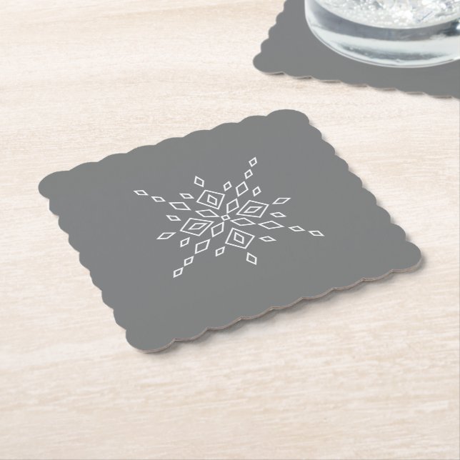 Crystalized Snowflake Paper Coaster (Angled)
