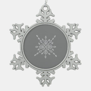 Crystalized Snowflake Pewter Christmas Ornament